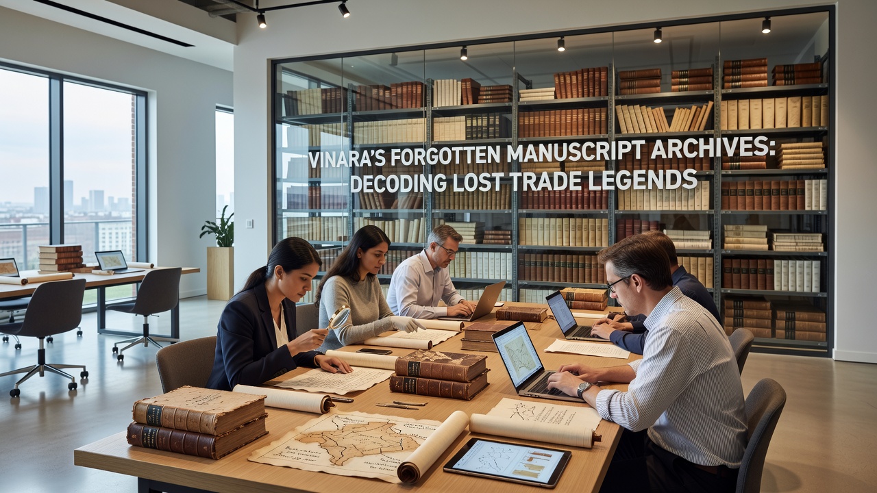 Close-up of handwritten trade ledgers from Vinara archives